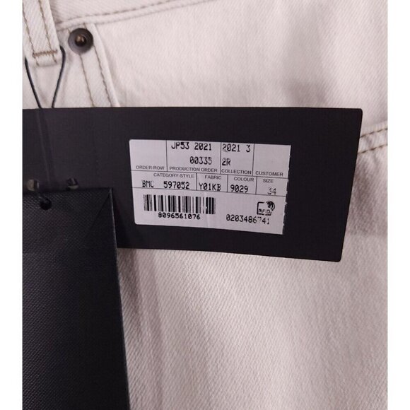 Saint Laurent Paris D18 M/SL-LW Jeans 34 Mens Off White Defect New - Picture 10 of 16